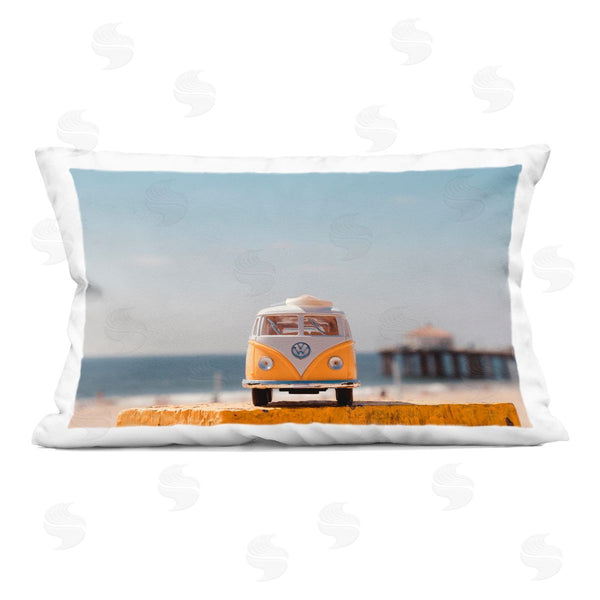 stupell industries Ashley Singleton | Vintage Car Model at Beach Printed Throw Pillow