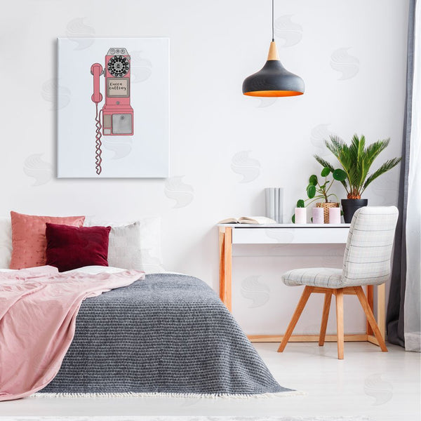 Stupell Industries Ashley Singleton | Vintage Pay Phone Chic Queen Calling Calligraphy Wall Art
