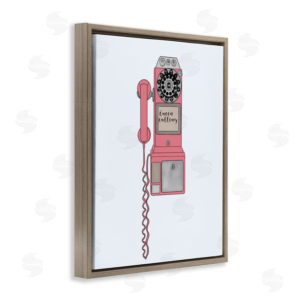 Stupell Industries Ashley Singleton | Vintage Pay Phone Chic Queen Calling Calligraphy Wall Art