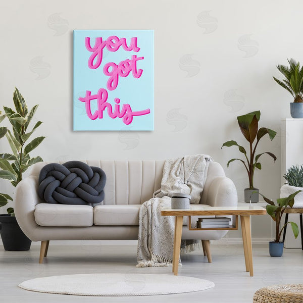 Stupell Industries Ashley Singleton | You Got This Pink & Blue Phrase Wall Art