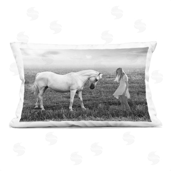 stupell industries Ata Alishahi | Her White Horse Printed Throw Pillow