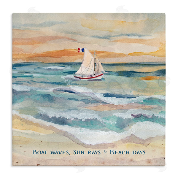 stupell industries Audrey Jeanne Roberts | Boat Waves Sun Rays Beach Days