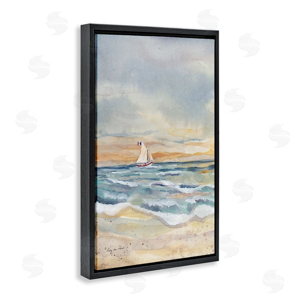 Stupell Industries Audrey Jeanne Roberts | Cascading Waves & Sailboat