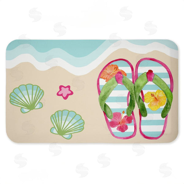 stupell industries Audrey Jeanne Roberts | Flip Flops on Beach Shore Anti-Fatigue Mat