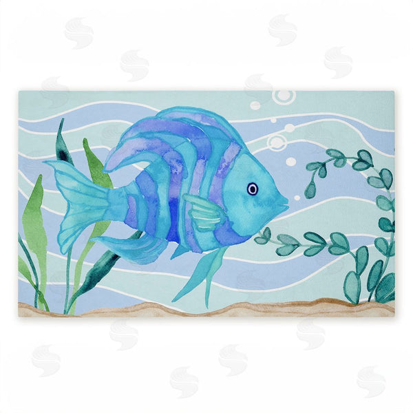 stupell industries Audrey Jeanne Roberts | Fun Blue Fish Underwater Non-Woven Door Mat