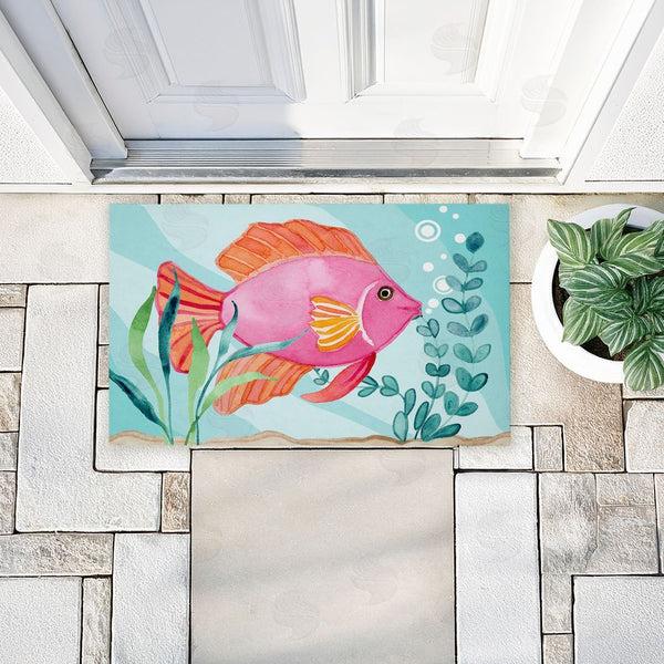 Stupell Industries Audrey Jeanne Roberts | Fun Bright Fish Underwater Non-Woven Door Mat