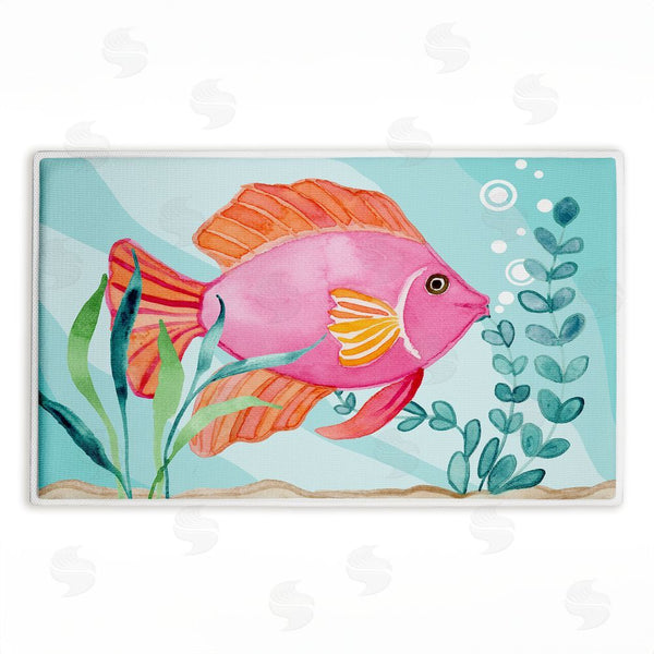stupell industries Audrey Jeanne Roberts | Fun Bright Fish Underwater Plush Bath Mat