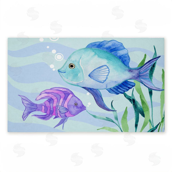 stupell industries Audrey Jeanne Roberts | Fun Fish Blue & Purple Non-Woven Door Mat