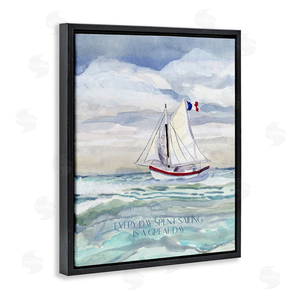 Stupell Industries Audrey Jeanne Roberts | Great Day Sailing Phrase