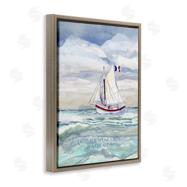 Stupell Industries Audrey Jeanne Roberts | Great Day Sailing Phrase