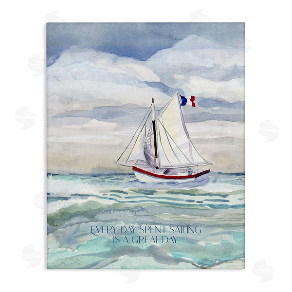 stupell industries Audrey Jeanne Roberts | Great Day Sailing Phrase