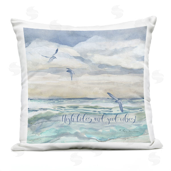 Stupell Industries Audrey Jeanne Roberts | High Tides Good Vibes Beach Printed Throw Pillow