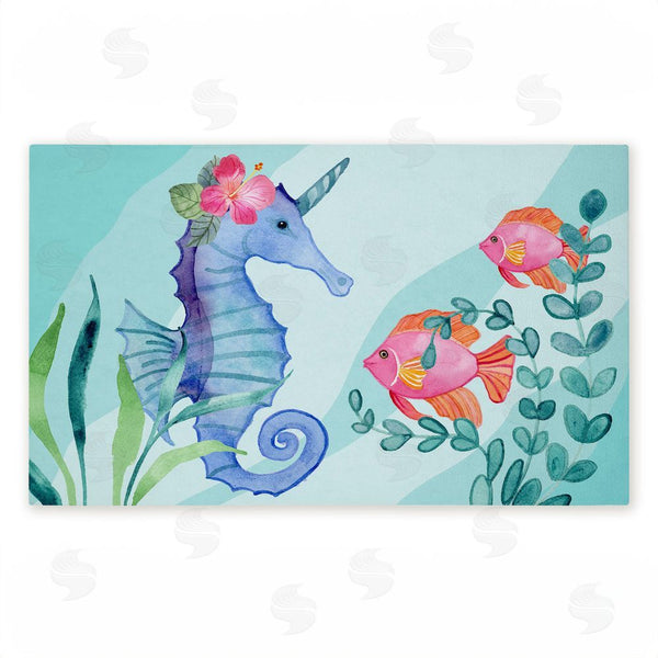 stupell industries Audrey Jeanne Roberts | Horned Seahorse & Fish Non-Woven Door Mat