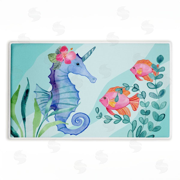 stupell industries Audrey Jeanne Roberts | Horned Seahorse & Fish Plush Bath Mat