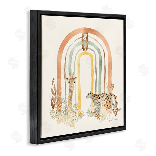Stupell Industries Audrey Jeanne Roberts | Jungle Animals Soft Rainbow