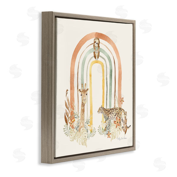 Stupell Industries Audrey Jeanne Roberts | Jungle Animals Soft Rainbow