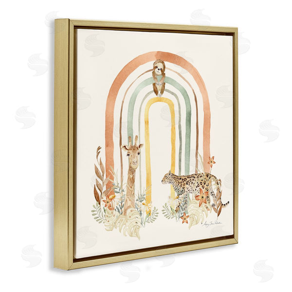 Stupell Industries Audrey Jeanne Roberts | Jungle Animals Soft Rainbow