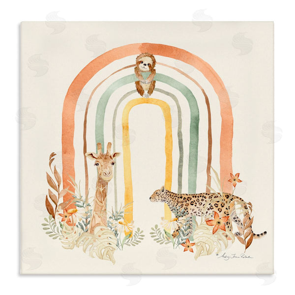 stupell industries Audrey Jeanne Roberts | Jungle Animals Soft Rainbow