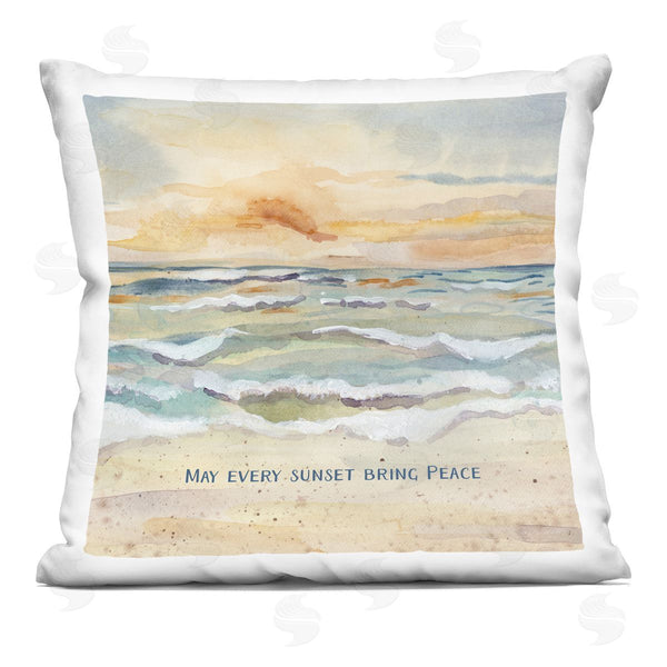 stupell industries Audrey Jeanne Roberts | May Every Sunset Bring Peace Printed Throw Pillow