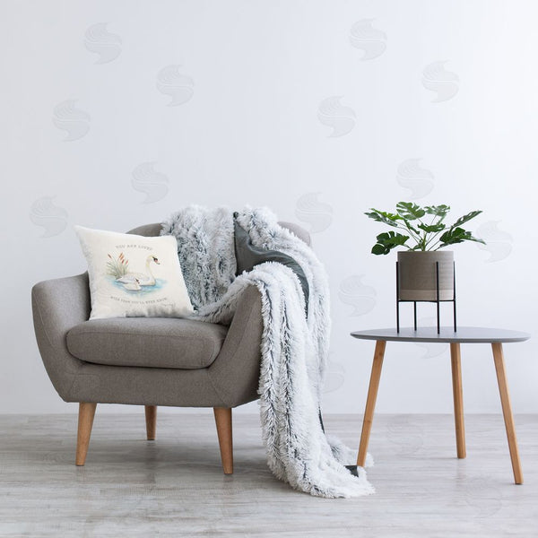 Stupell Industries Audrey Jeanne Roberts | More Than You Know Swans Throw Pillow