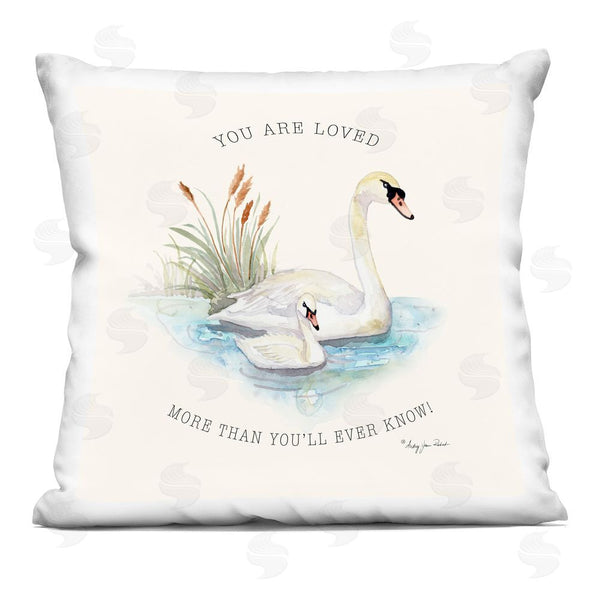 stupell industries Audrey Jeanne Roberts | More Than You Know Swans Throw Pillow