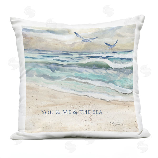 Stupell Industries Audrey Jeanne Roberts | Muted You Me & The Sea Printed Throw Pillow