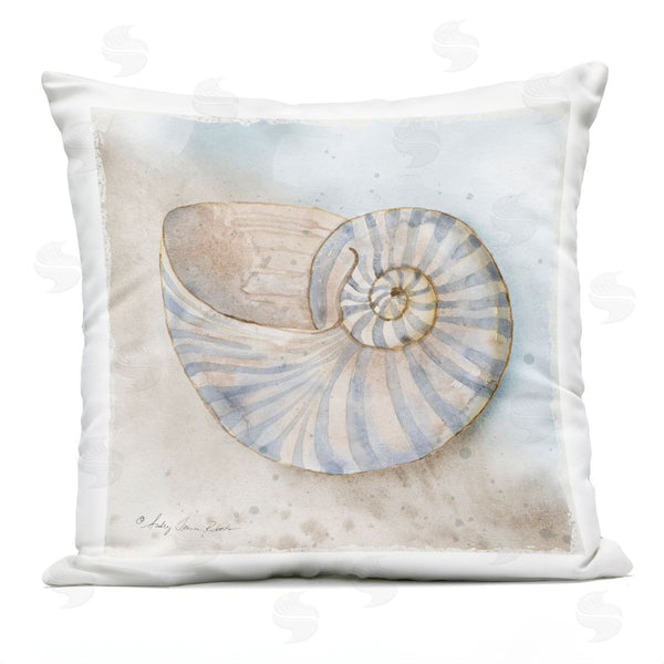 Stupell Industries Audrey Jeanne Roberts | Spiral Nautilus On Shore Printed Throw Pillow