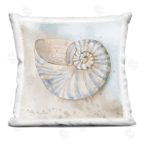 stupell industries Audrey Jeanne Roberts | Spiral Nautilus on Shore Printed Throw Pillow