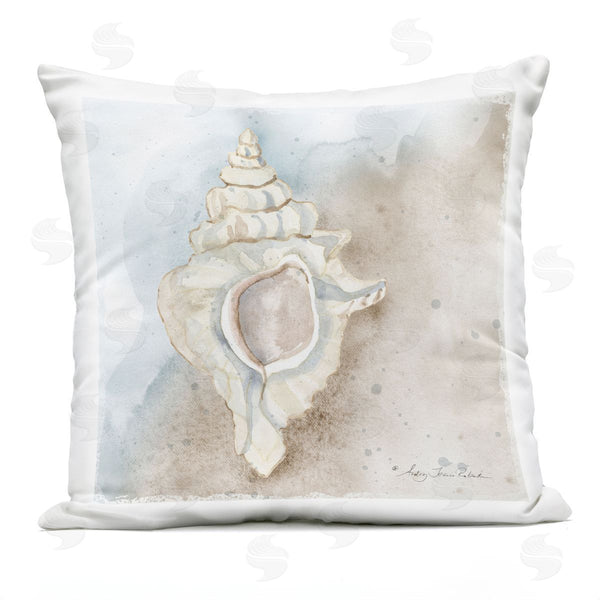 Stupell Industries Audrey Jeanne Roberts | Subtle Conch On Shore Printed Throw Pillow