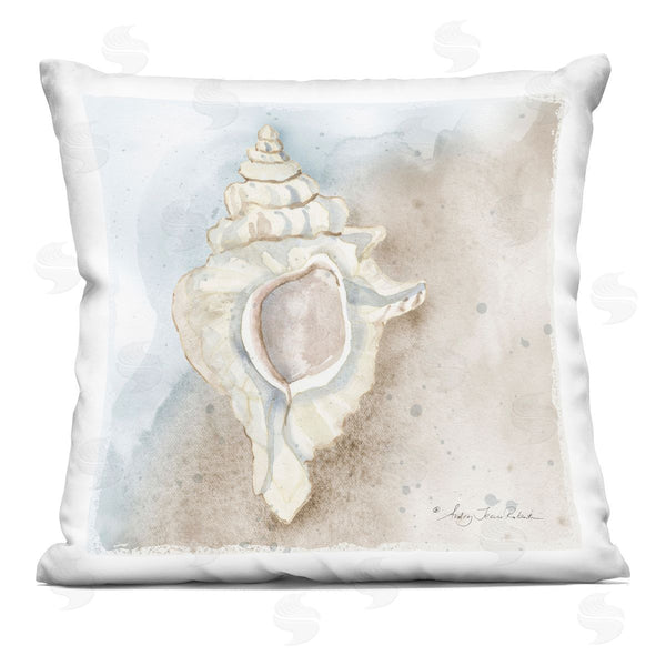 stupell industries Audrey Jeanne Roberts | Subtle Conch on Shore Printed Throw Pillow