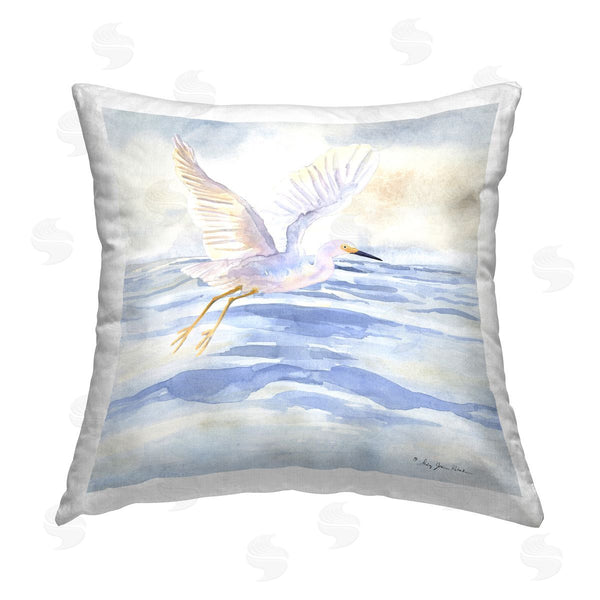 stupell industries Audrey Jeanne Roberts | Swan Flying Over Water Printed Throw Pillow