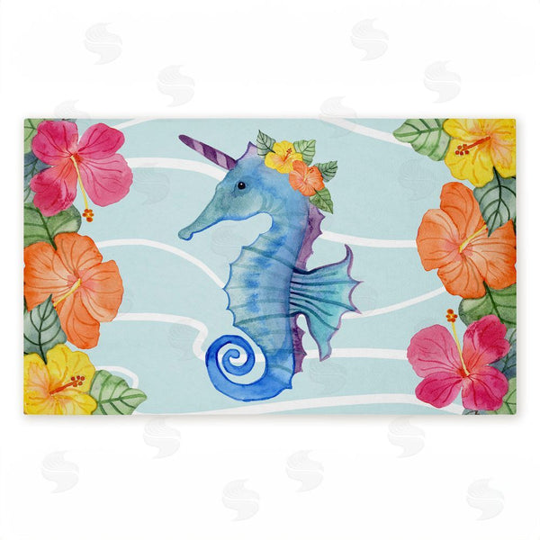stupell industries Audrey Jeanne Roberts | Unicorn Seahorse & Hibiscus Non-Woven Door Mat