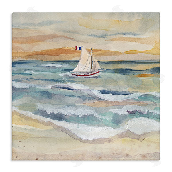 stupell industries Audrey Jeanne Roberts | Watercolor Boat Beach View