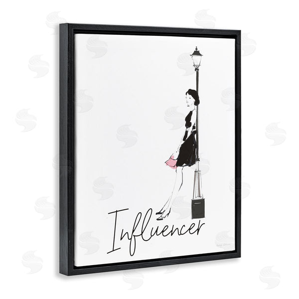 Stupell Industries Avery Tillmon | Chic Influencer Calligraphy Woman Leaning Lamp Post Wall Art