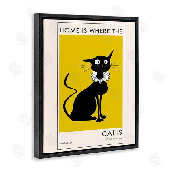 Stupell Industries Ayse | Home's Where Cat Is Wall Art