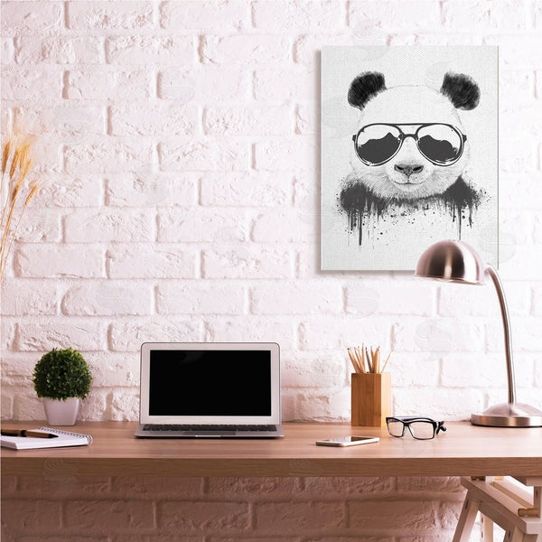 Stupell Industries Balazs Solti | Cool Panda Sunglasses Black And White Paint Drip Wall Art