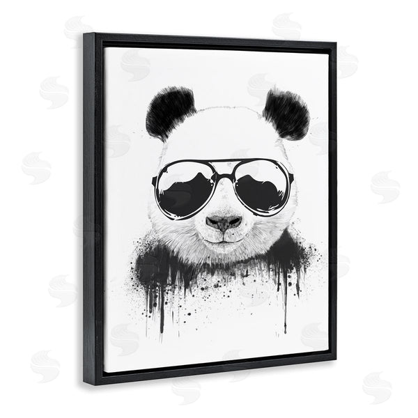 Stupell Industries Balazs Solti | Cool Panda Sunglasses Black And White Paint Drip Wall Art