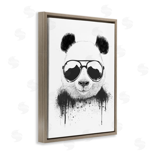 Stupell Industries Balazs Solti | Cool Panda Sunglasses Black And White Paint Drip Wall Art
