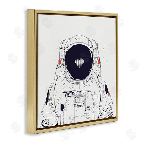 Stupell Industries Balazs Solti | Minimal Astronaut With Heart