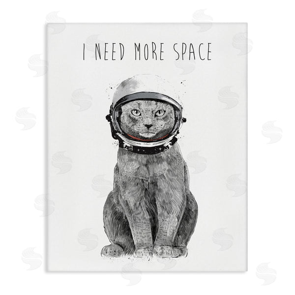 stupell industries Balazs Solti | Need More Space Phrase Funny Cat Astronaut