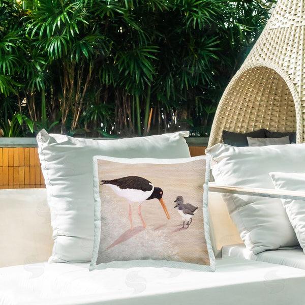 Stupell Industries Barbara Fallenbaum | American Oyster Catcher & Chicks Throw Pillow