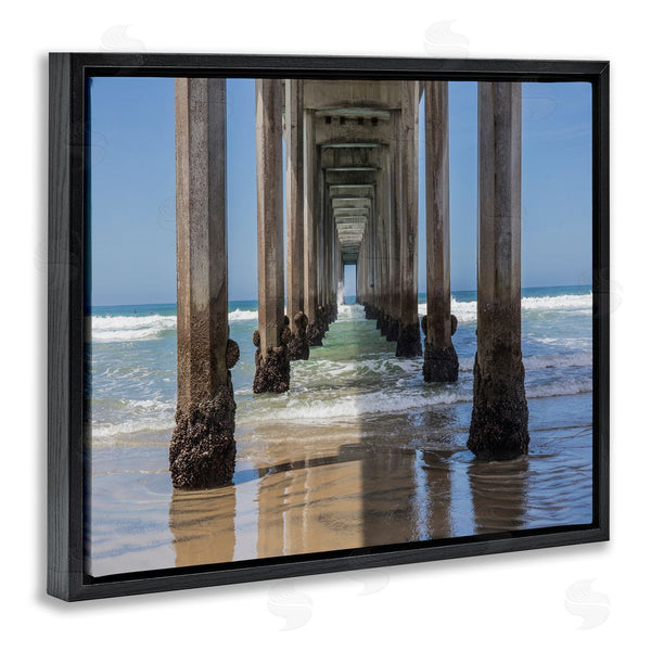 Stupell Industries Barbara Markoff | Beach Coast Under Wharf Pillars