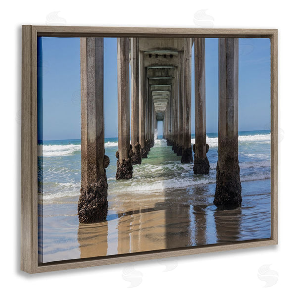 Stupell Industries Barbara Markoff | Beach Coast Under Wharf Pillars