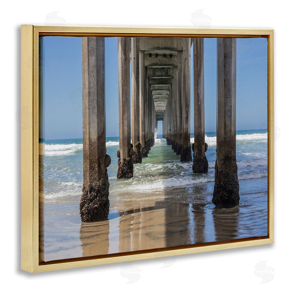 Stupell Industries Barbara Markoff | Beach Coast Under Wharf Pillars