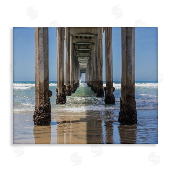 stupell industries Barbara Markoff | Beach Coast under Wharf Pillars