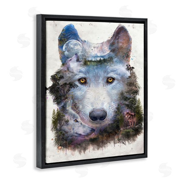 Stupell Industries Barrett Biggers | Wolf Form With Woodland Scene