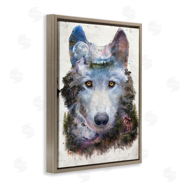 Stupell Industries Barrett Biggers | Wolf Form With Woodland Scene
