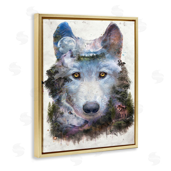 Stupell Industries Barrett Biggers | Wolf Form With Woodland Scene