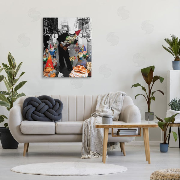 Stupell Industries Barry Kite | Classic Kissing Sailor Urban Photograph Whimsical Gnomes Wall Art