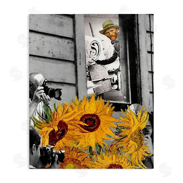 stupell industries Barry Kite | Classic Van Gogh Sunflowers & Paparazzi Collage Painting Wall Art